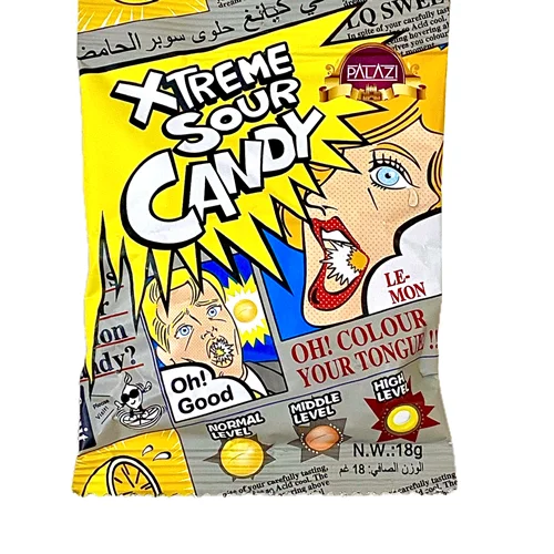 آبنبات ترش پالازی مدل xtreme sour candy طعم لیمو - 18 گرم