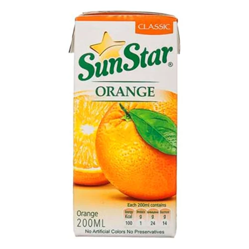 آبمیوه پرتقال سان استار - 200 سی سی
