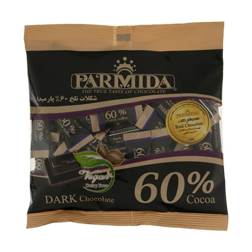 شکلات پاکتی 60%تلخ پارمیدا - 220 گرم