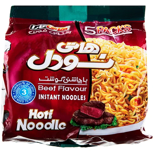 پک 5 عددی هاتی نودل 75 گرمی با طعم گوشت